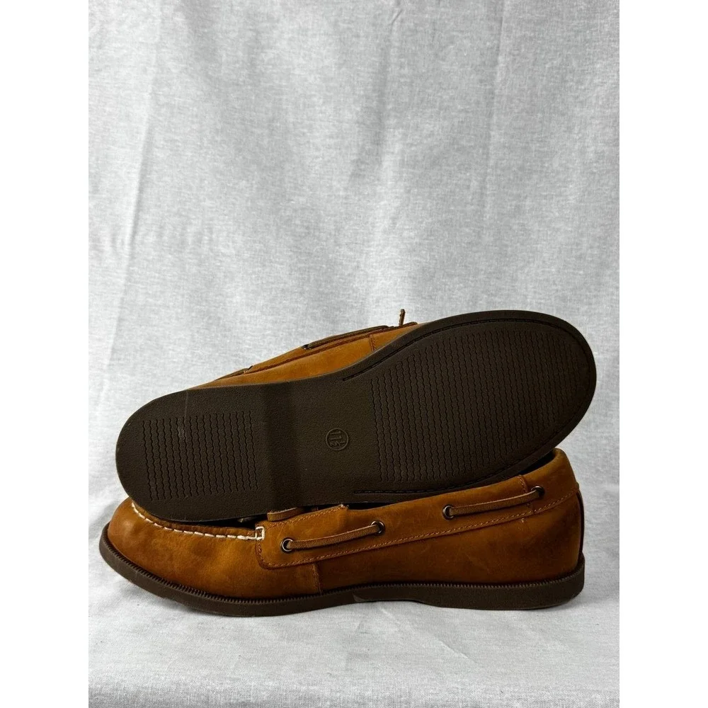 Goodfellow & Co Mens Tan‎ Leather Boat Shoes Nautical Loafers Size 11.5 NEW